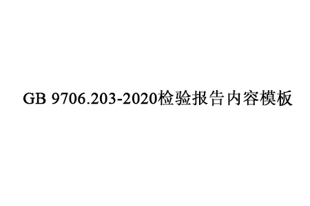 GB 9706.203-2020检验报告内容模板